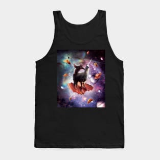 Space Sloth Riding Llama Unicorn - Bacon & Taco Tank Top